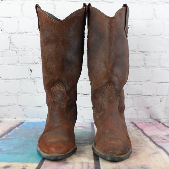 Dexter Leather Mid Calf Western Boots Size 7 - Picture 4 of 9